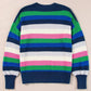 Rainbow Striped Crew Neck Drop Shoulder Sweater - DAVERRI FASHIONS