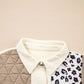 Leopard Waffle Quilted Patchwork Button Front Jacket - DAVERRI FASHIONS