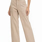 Zenana beige high-rise wide-leg utility pocket jeans with button closure