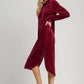 Umgee Texture Curved Hem Button Down Shirt Dress Midi Dresses