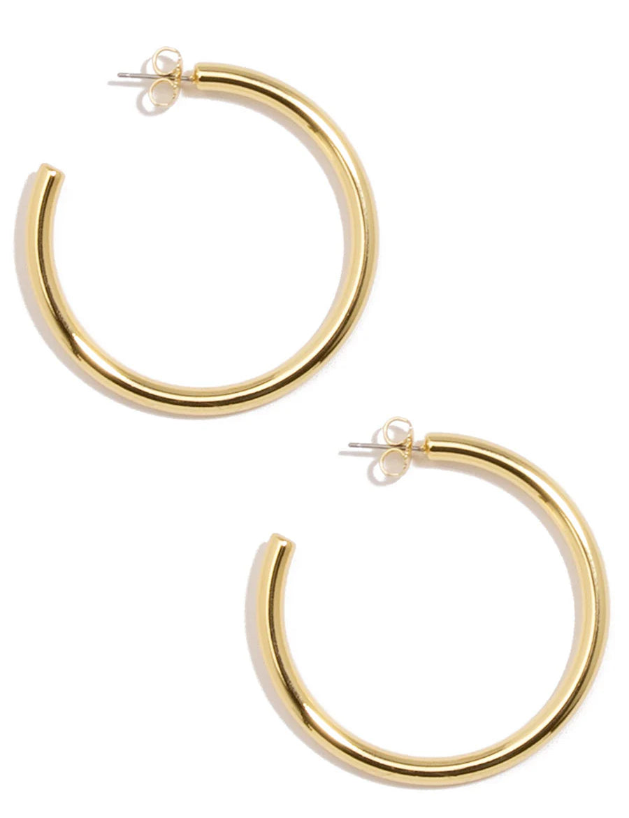 Gold Large Chunky hoop Earrings | Earrings Daverri Fashions