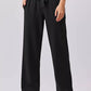 Daverri black wide-leg sweatpants with elastic waistband and drawstring