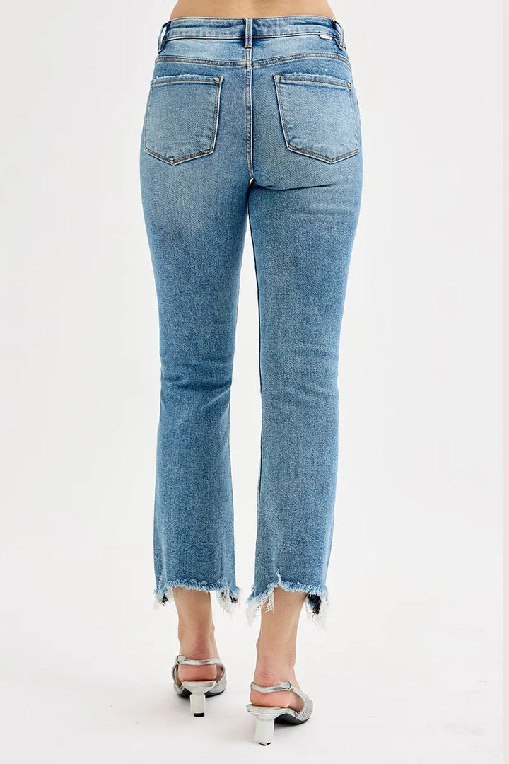RISEN Full Size High Rise Crop Straight Slim Jeans Plus Size Jeans