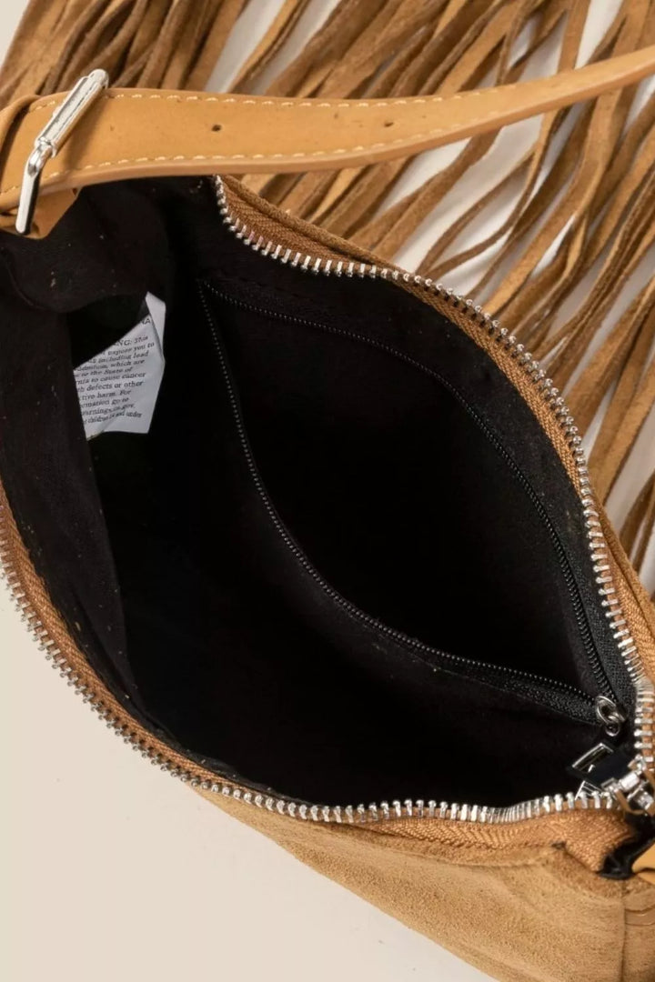 Suede Fringe Crossbody Bag | Crossbody Bags Daverri Fashions