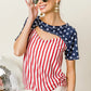 BiBi American Flag Theme Front Cut Out Top Tops