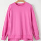 Round Neck Long Sleeve Sweatshirt - DAVERRI FASHIONS