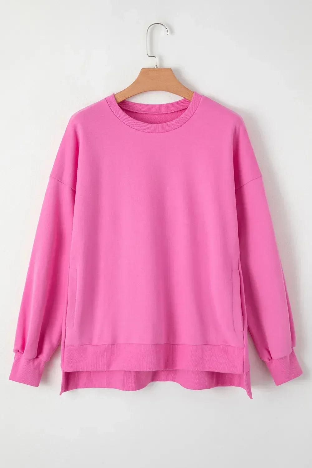 Round Neck Long Sleeve Sweatshirt - DAVERRI FASHIONS