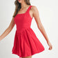 MABLE Poplin Square Neckline Bubble Mini Dress