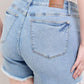 Judy Blue Tummy Control Raw Hem Denim Shorts Denim Shorts