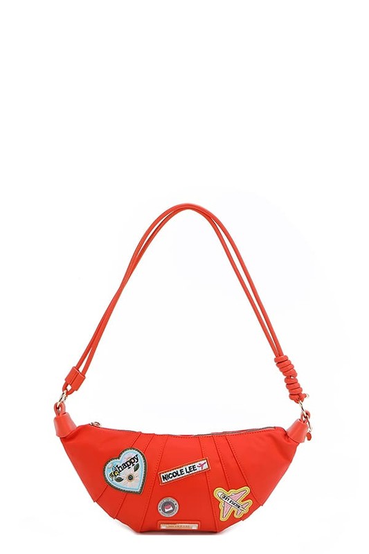 Nicole Lee USA Color Patch Croissant Bag Orange One Size