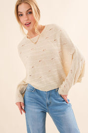 NATURAL M L And The Why Dolman Sleeves Sweater | Sweaters Daverri Fashions