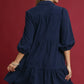 Umgee Tiered Corduroy Mini Dress with Balloon Sleeves Mini Dresses