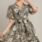 Umgee Full Size Mixed Print A-Line Tiered Midi Dress Plus Size