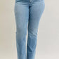 Judy Blue Full Size Mid Rise Bootcut Jeans with Contrast Wash & Front Patch Pockets Plus Size - DAVERRI FASHIONS