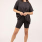 Cotton Round Neck Top & Biker Shorts Set Outfit Sets