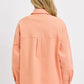 RISEN Full Size Button Down Long Sleeve Denim Shacket with Chest Pockets Plus Size
