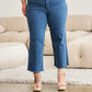 RFM Crop Chloe Tummy Control High Waist Raw Hem Jeans - DAVERRI FASHIONS