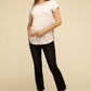 Flowy Round Hem Rayon Short Sleeve Top T-Shirts
