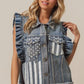 BiBi American Flag Washed Denim Jacket - DAVERRI FASHIONS