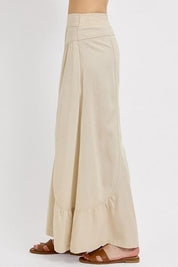 RISEN Shirring Detail Wide Leg Pants