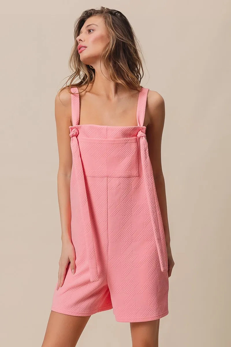 BiBi Texured Jacquard Romper with Side Pockets | Rompers Daverri Fashions