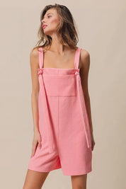 BiBi Texured Jacquard Romper with Side Pockets | Rompers Daverri Fashions