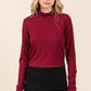 Mittoshop Mock Neck Rib Knit Long Sleeve Crop Top - DAVERRI FASHIONS