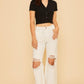 Annie Wear Distressed Raw Hem Jeans - DAVERRI FASHIONS
