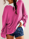 Oversized Dropped Shoulder Long Sleeve Sweatshirt - DAVERRI FASHIONS