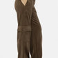 Mono B Elastic Waist Corduroy Cargo Pants - DAVERRI FASHIONS
