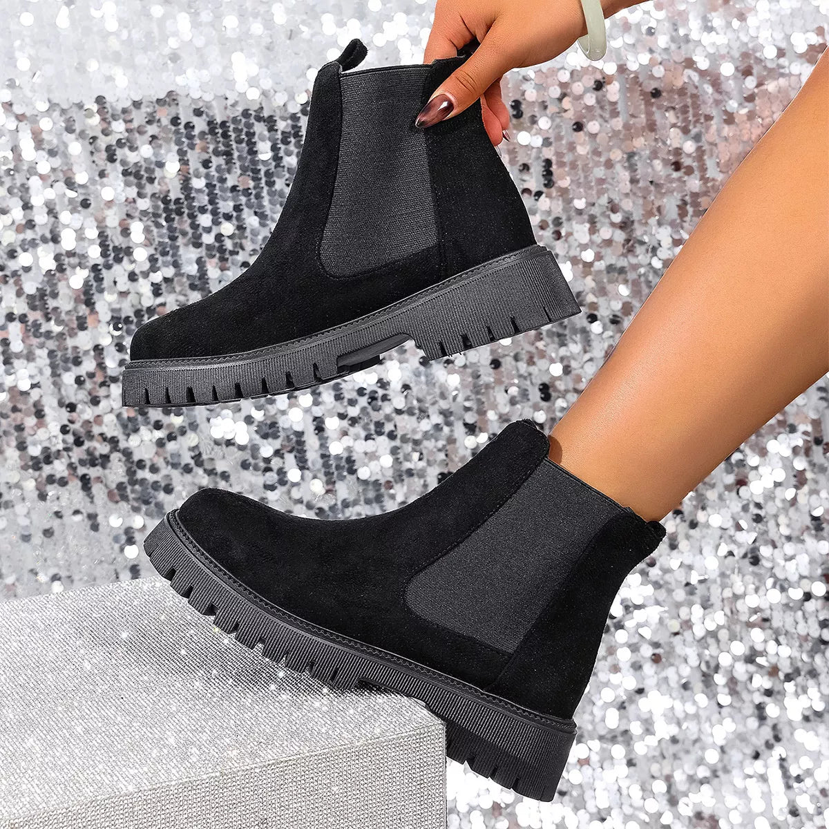 Elastic Side Panels Ankle Boots | Boots Daverri Fashions