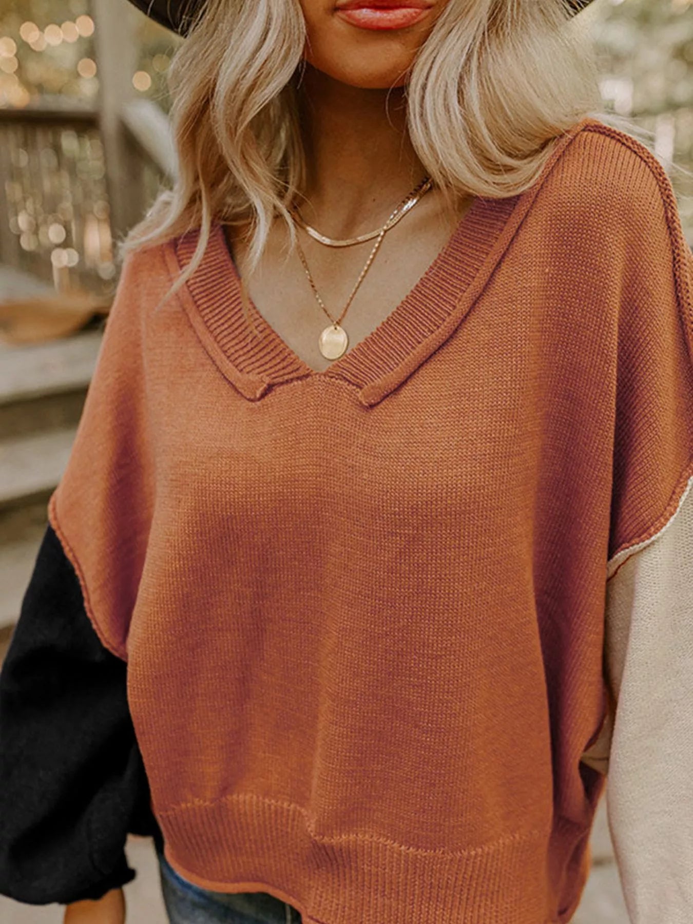 Ribbed Hem Long Sleeve Sweater | Sweaters Daverri Fashions