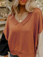 Ribbed Hem Long Sleeve Sweater | Sweaters Daverri Fashions
