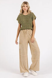 Mittoshop Mineral Wash Drawstring Elastic Waist Pants