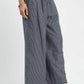 Umgee navy and white striped wide-leg pants with elastic waistband