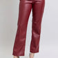 Judy Blue High Waist Tummy Control Faux Leather Straight Pants Plus Size - DAVERRI FASHIONS
