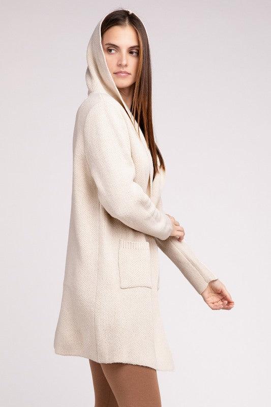 Zenana Hooded Cardigan Sweater Cardigans