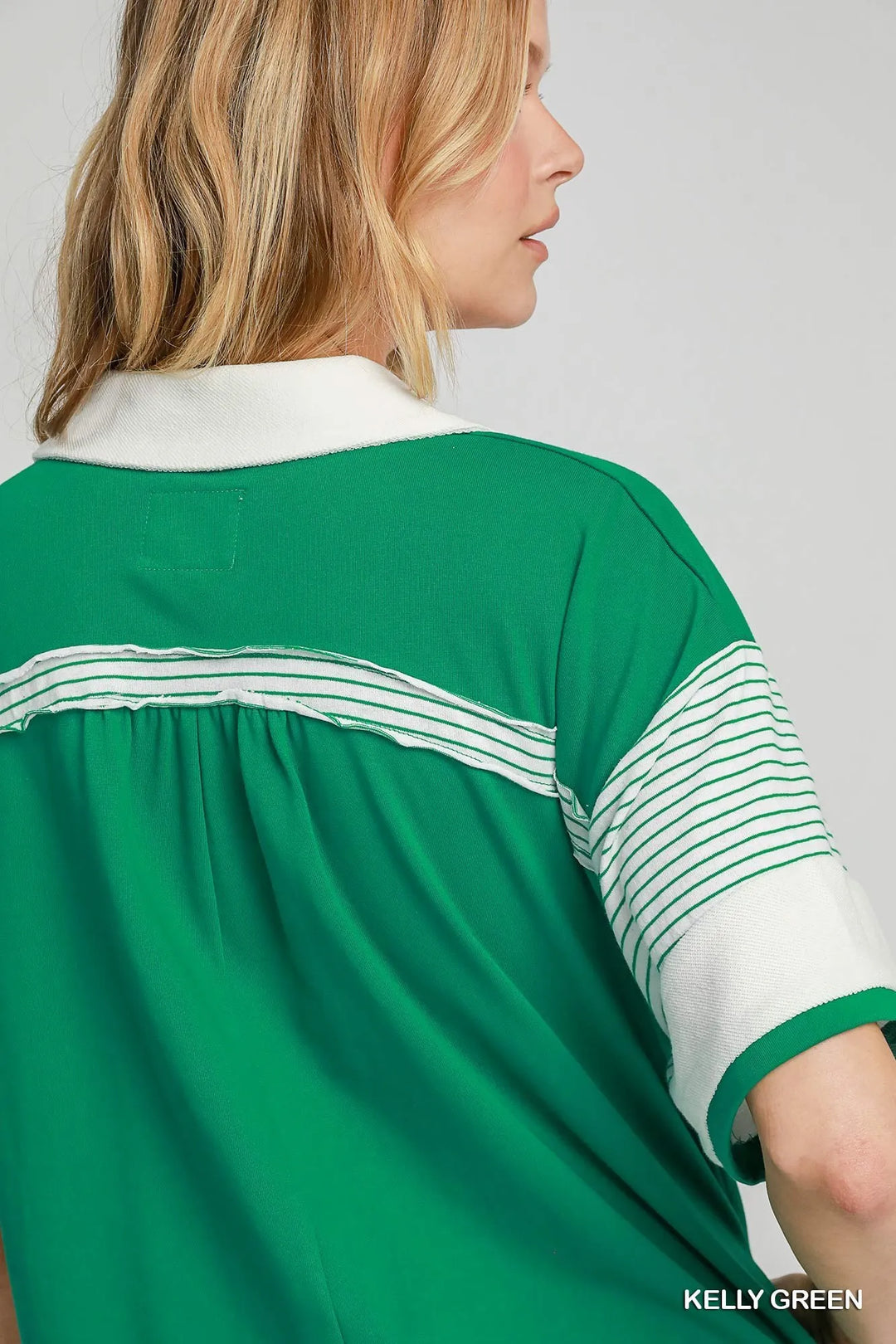 Umgee French Terry Collared Colorblock Romper