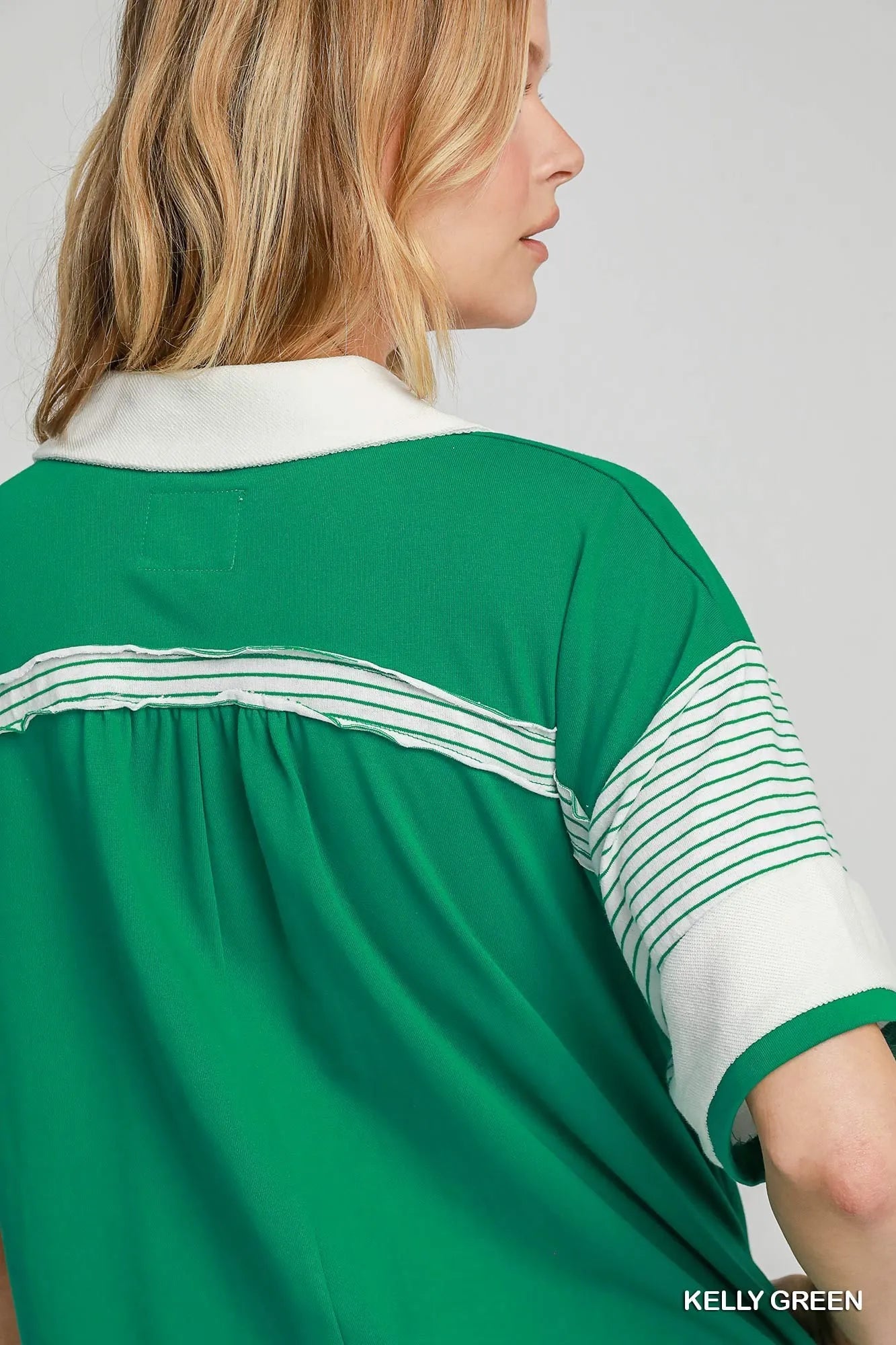 Umgee French Terry Collared Colorblock Romper