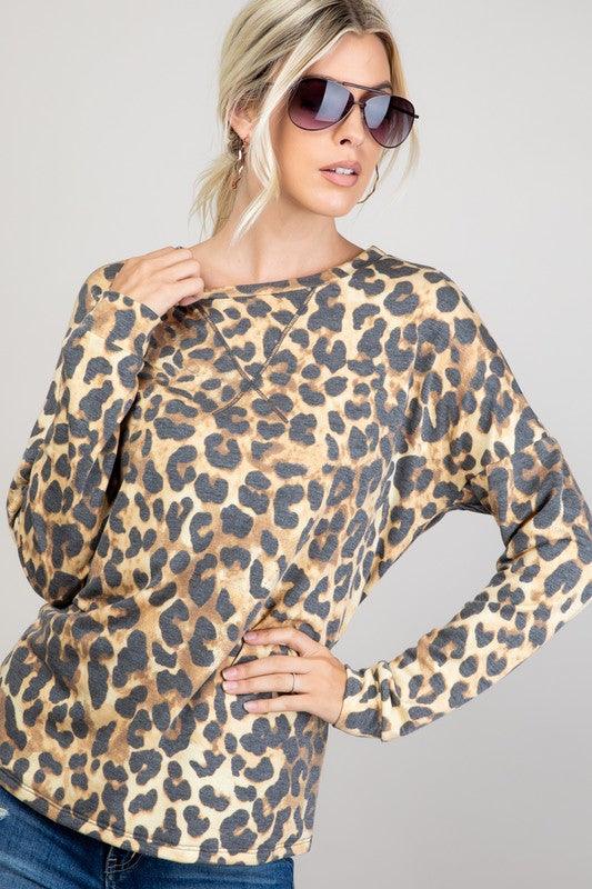 PLUS CHEETAH SWEATSHIRT Brown