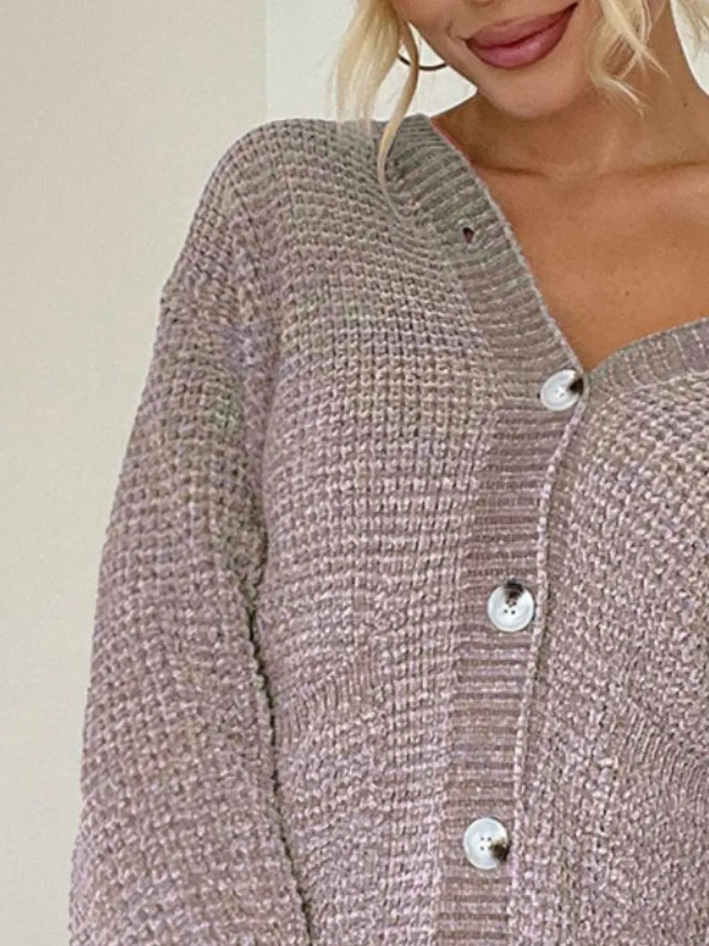 Pocketed V-Neck Button Up Cardigan | Cardigans Daverri Fashions
