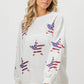 BiBi American Flag Sequin Star Sweatshirt Sweatshirts