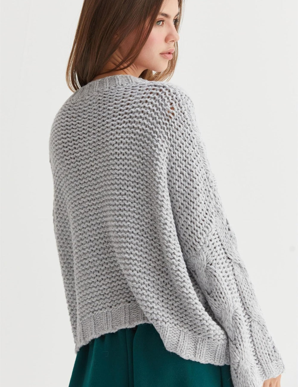 HYFVE Cable Knit V-Neck Sweater Tops