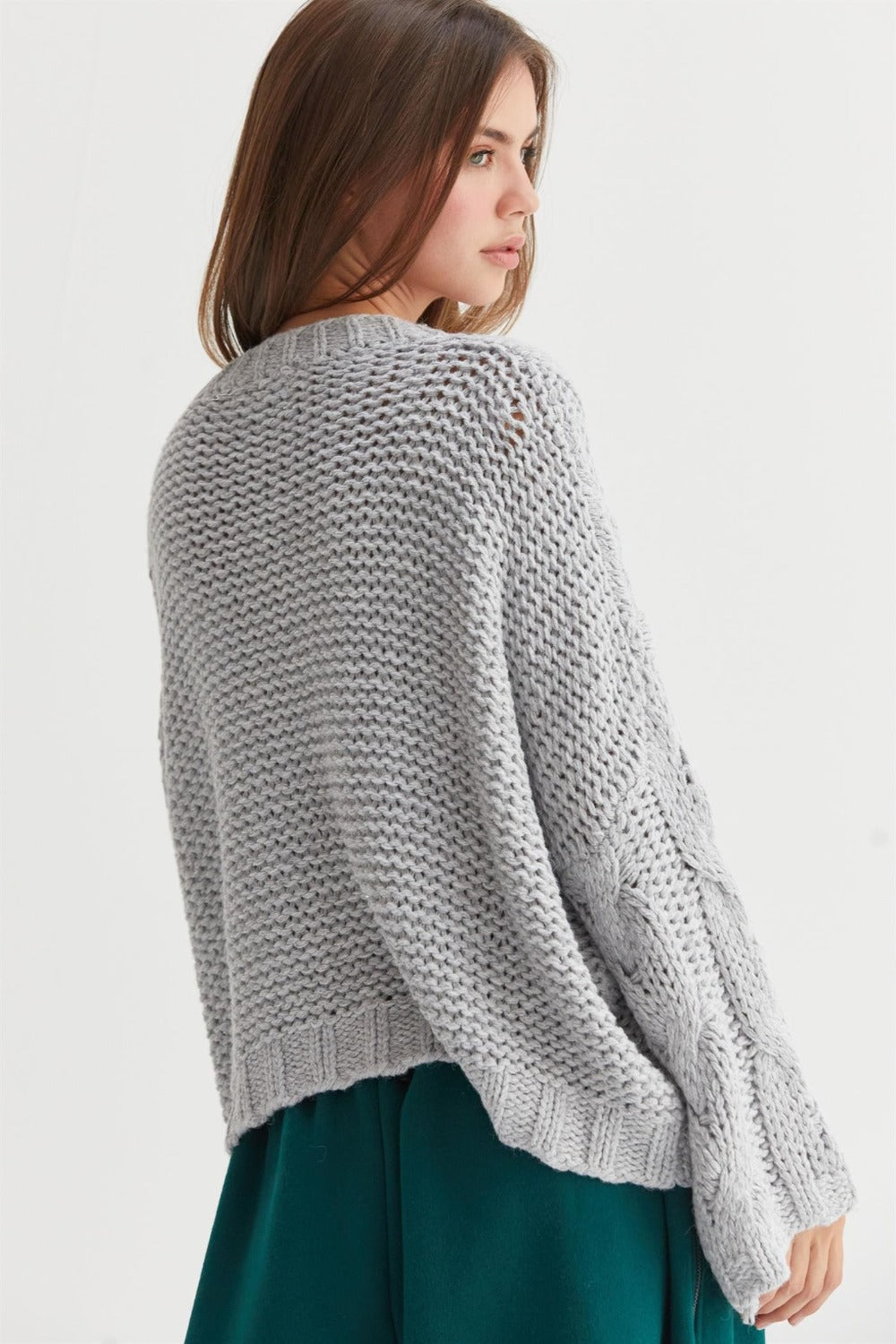 HYFVE Cable Knit V-Neck Sweater Tops