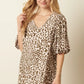 Mittoshop Animal Print Puff Sleeve Mini Dress - DAVERRI FASHIONS
