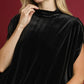 Umgee Velvet Mock Neck Sleeveless Blouse Blouses