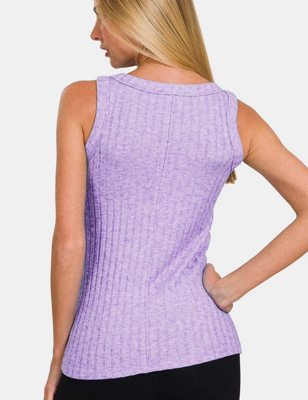 Zenana Ribbed Round Neck Tank Tank Tops