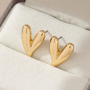 4 Pair Heart Stud Earrings | Earrings Daverri Fashions