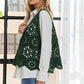 ADORA Dark Green Crochet Wide Strap Tank Tank Tops