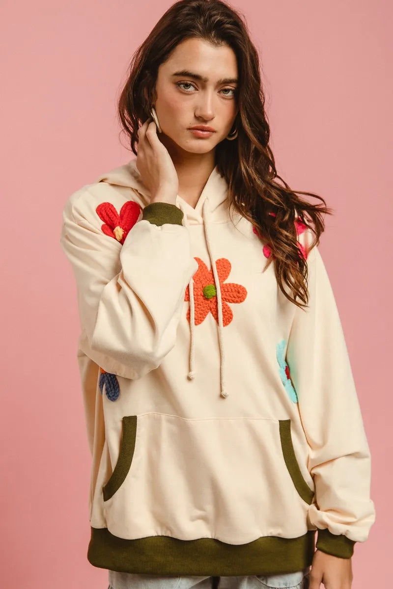 BiBi Patched Hoodie Top | Tops Daverri Fashions